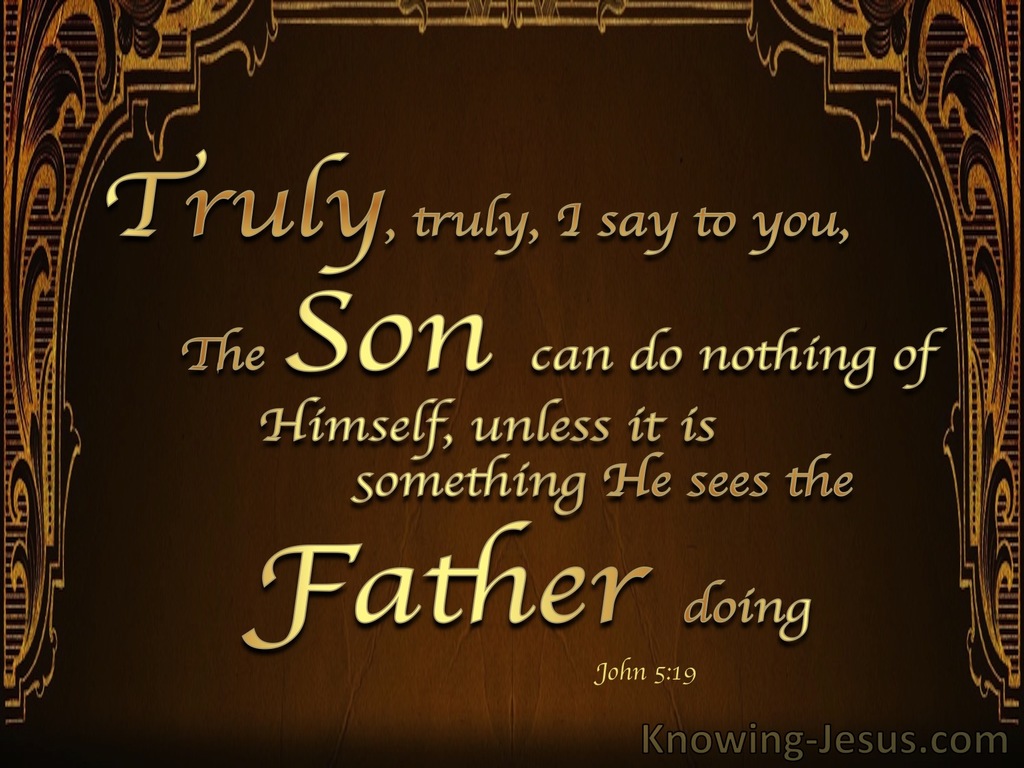 John 5:19 The Son Can Do Nothing Of Himself (brown)